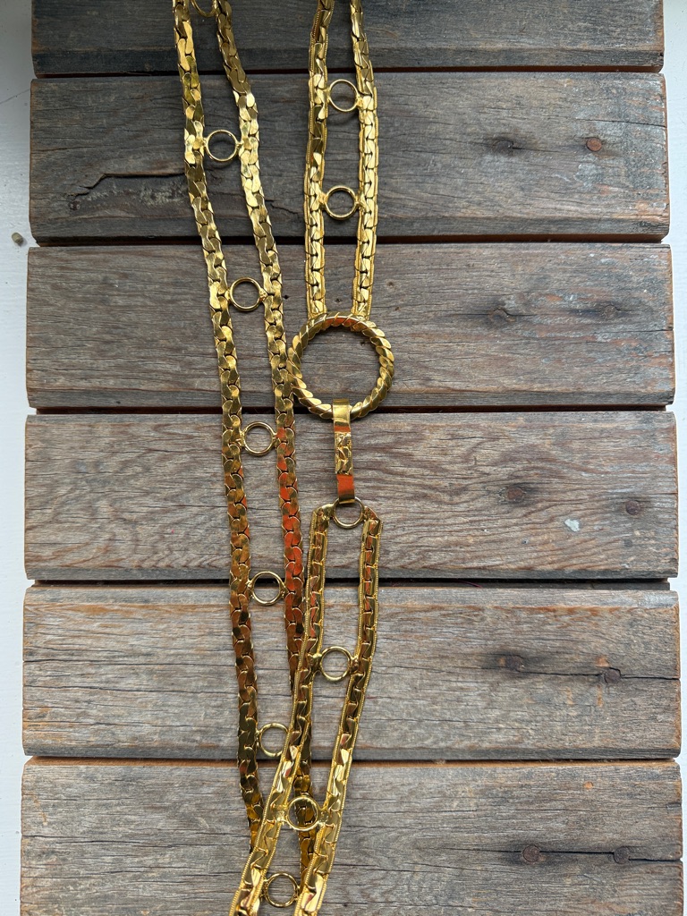Vintage Gold Link Layered Necklace  Brand Unknown